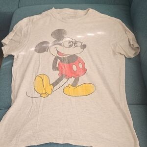 Rare Disney Mickey with Glasses Graphic Tee.